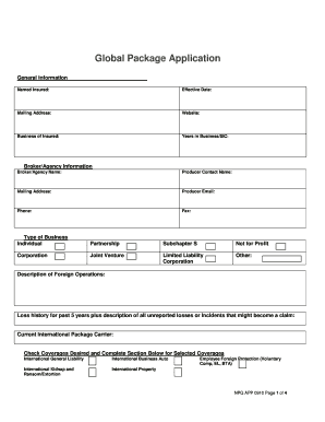 International Business Insurance Application