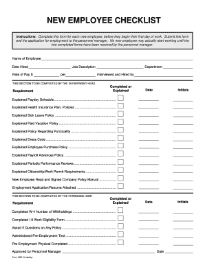 New Employee Checklist
