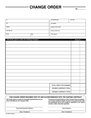 Change Order Form