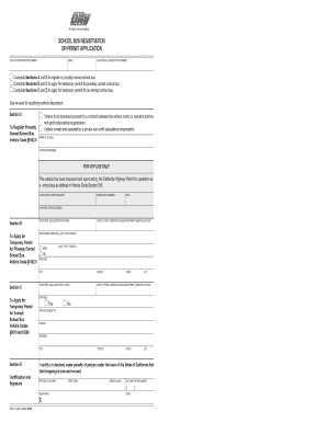 California School Bus Registration or Permit Application