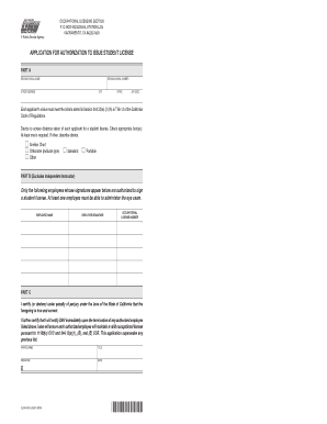 California Student License Authorization Application