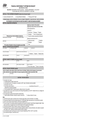 California Financial Responsibility Information Request