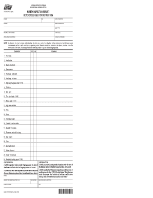 California Motorcycle Safety Inspection Report