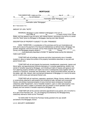 Mortgage Agreement Template