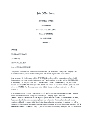 Job Offer Letter Template