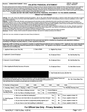 Enlistment Financial Statement