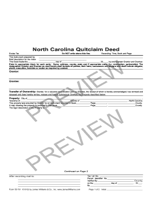 North Carolina Quitclaim Deed