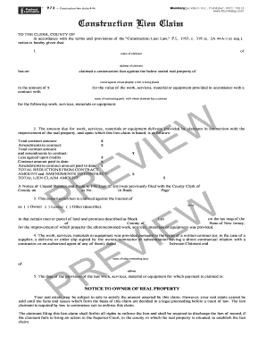 Construction Lien Claim Form