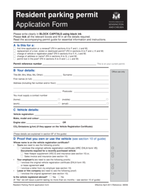 Resident Parking Permit Application Form