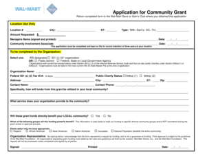 Application for Community Grant