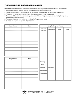 Scouting Campfire Program Planner
