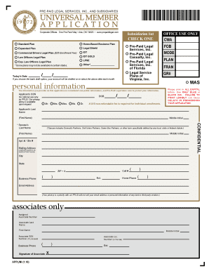 Pre-Paid Legal Services Application