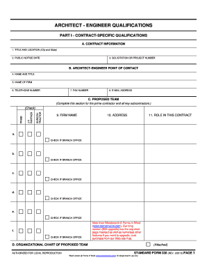 Architect Engineer Qualifications Form