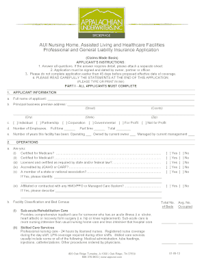 Healthcare Facility Insurance Application Form