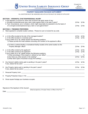 Property Managers Package Supplement