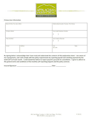 Monthly Self Reporting Policy Agreement