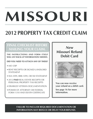 Missouri Property Tax Credit Claim
