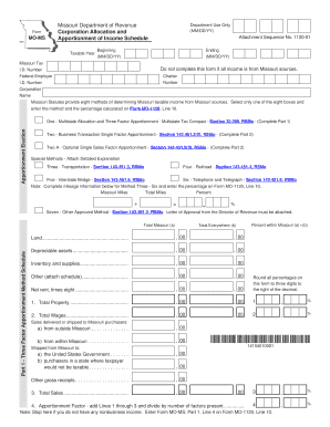 Missouri Corporation Allocation and Apportionment Form