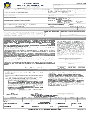 Calamity Loan Application Form