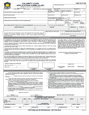 Pag-IBIG Calamity Loan Application Form