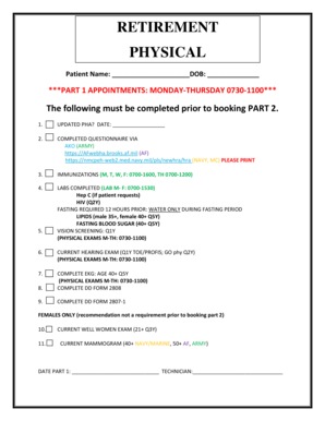 Military Retirement Physical Form