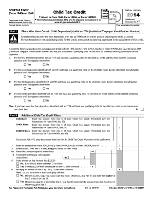 Schedule 8812 Child Tax Credit Form