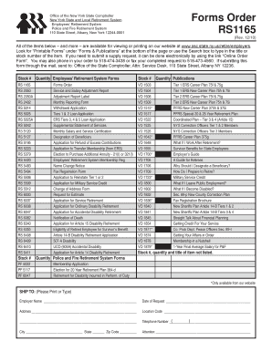 New York State Retirement System Forms Order