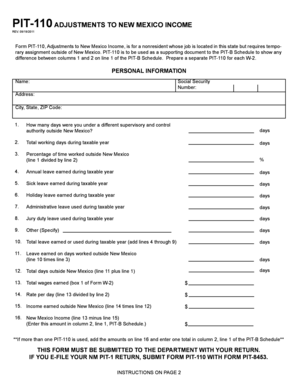 New Mexico PIT-110 Form