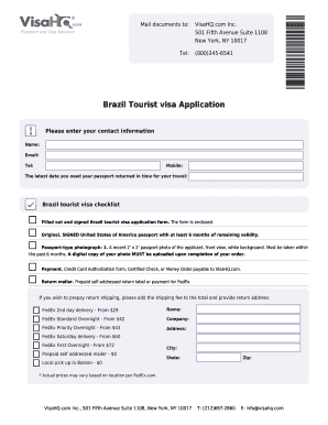 Brazil Tourist Visa Application