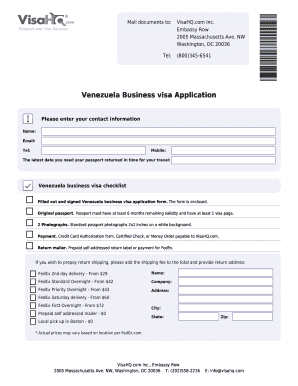 Venezuela Business Visa Application