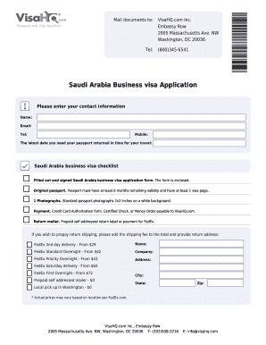 Saudi Arabia Business Visa Application