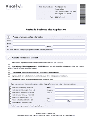 Australia Business Visa Application Form 1415