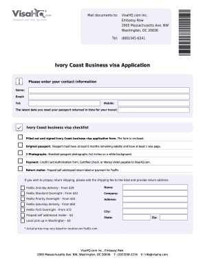 Ivory Coast Business Visa Application