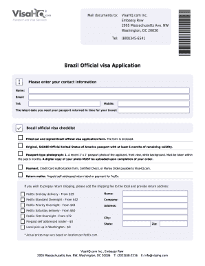 Brazil Official Visa Application