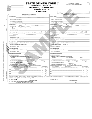 New York State Marriage License Application