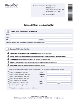 Guinea Official Visa Application Form