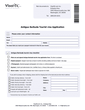 Antigua and Barbuda Tourist Visa Application