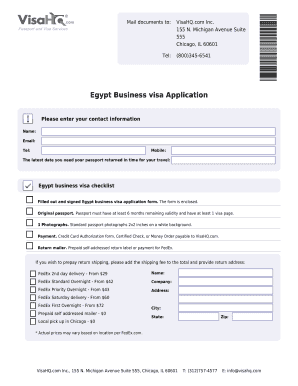 Egypt Business Visa Application