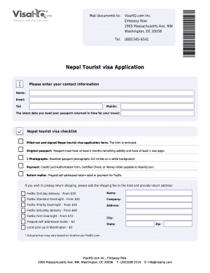 Nepal Tourist Visa Application Form