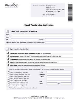 Egypt Tourist Visa Application