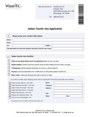Gabon Tourist Visa Application