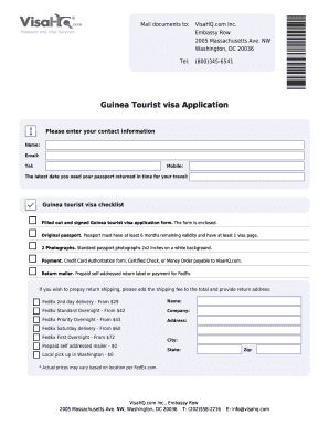 Guinea Tourist Visa Application