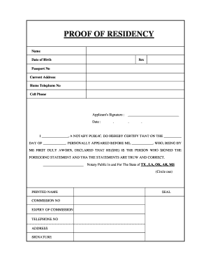 Proof of Residency
