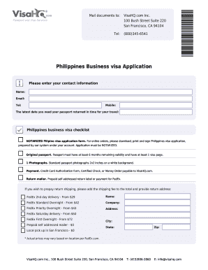 Philippines Business Visa Application