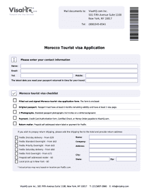 Morocco Tourist Visa Application