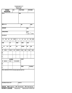 DD Form 2005 Eyewear Order