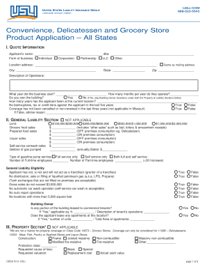 USLI Convenience Store Insurance Application