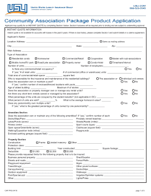 Community Association Package Product Application