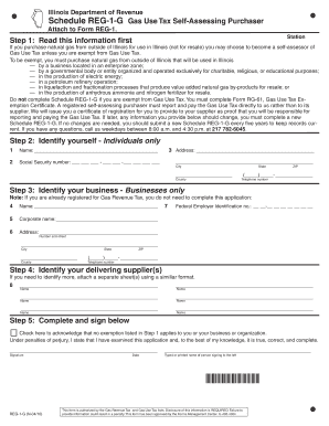 Illinois Gas Use Tax Self-Assessing Purchaser Form