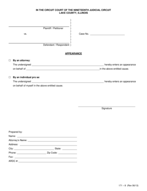Illinois Court Appearance Form
